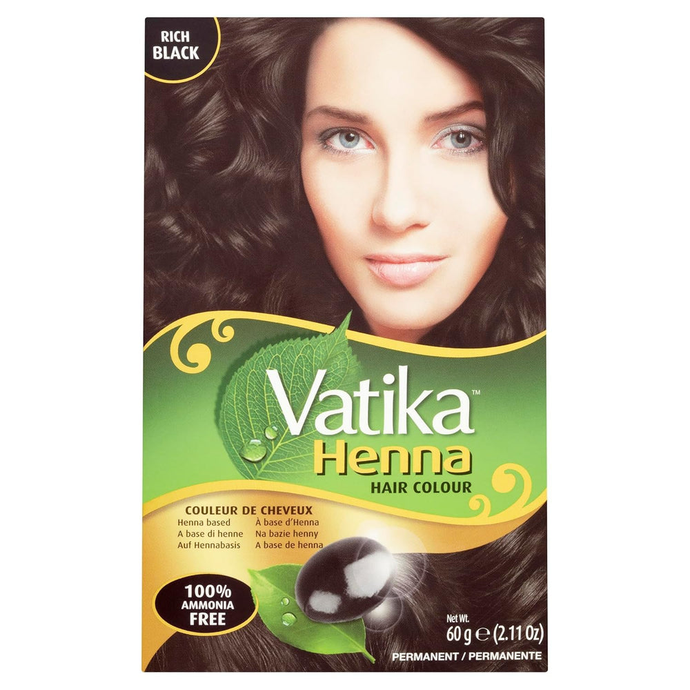 Vatika Naturals teinture-permanente-noir-rich, couleur profonde et durable.