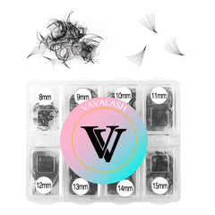 VAVALASH 600 premade loose fans 8mm close-up showing lightweight, natural look