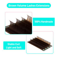 Extensions cils VAVALASH brun foncé 0-07, 8-15 mm, courbe durable