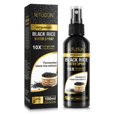 Vedora Eau de riz noir – bouteille spray pour cheveux plus forts et revitalisés.