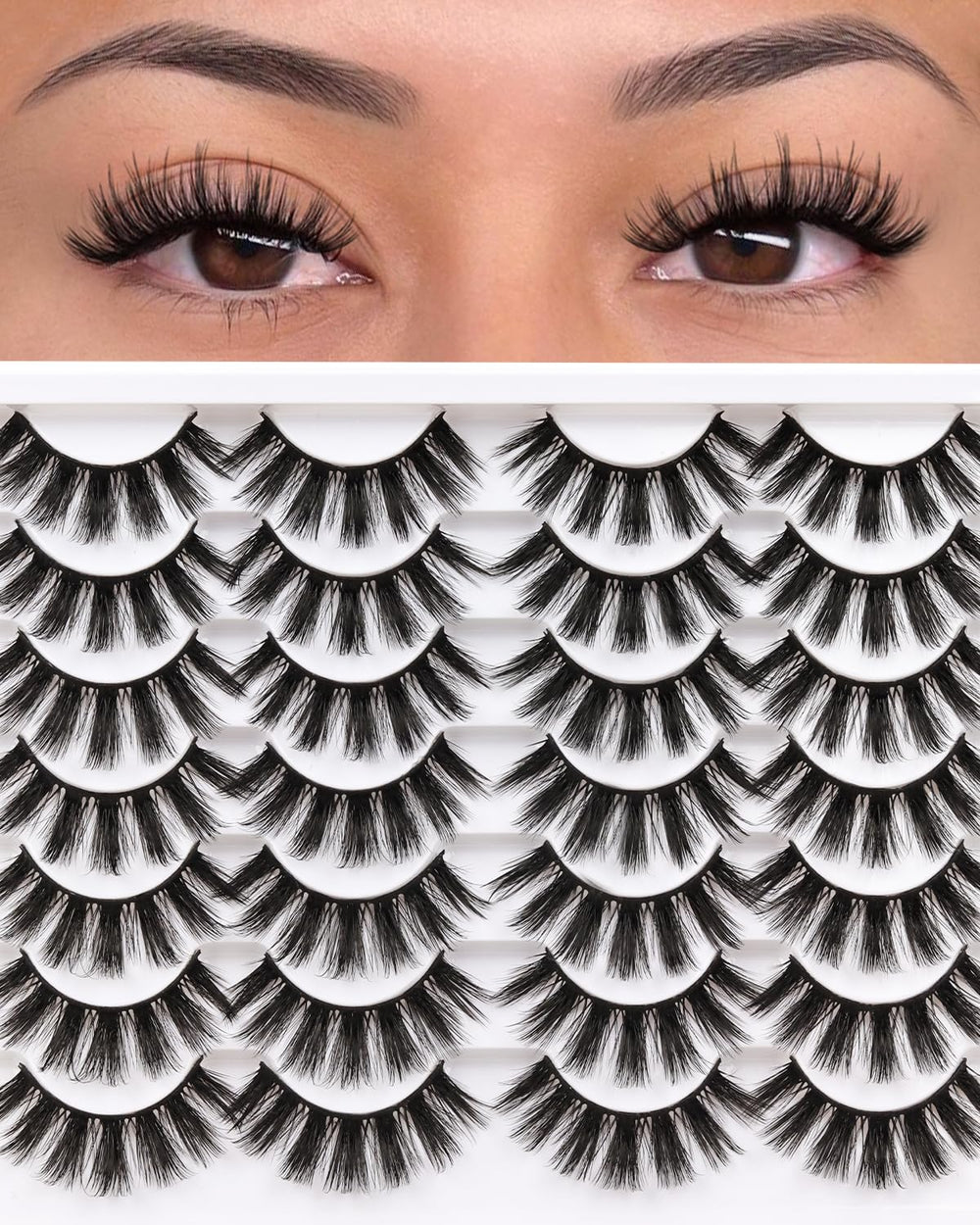 Cils Veleasha 3D duveteux pour un regard profond et naturel.