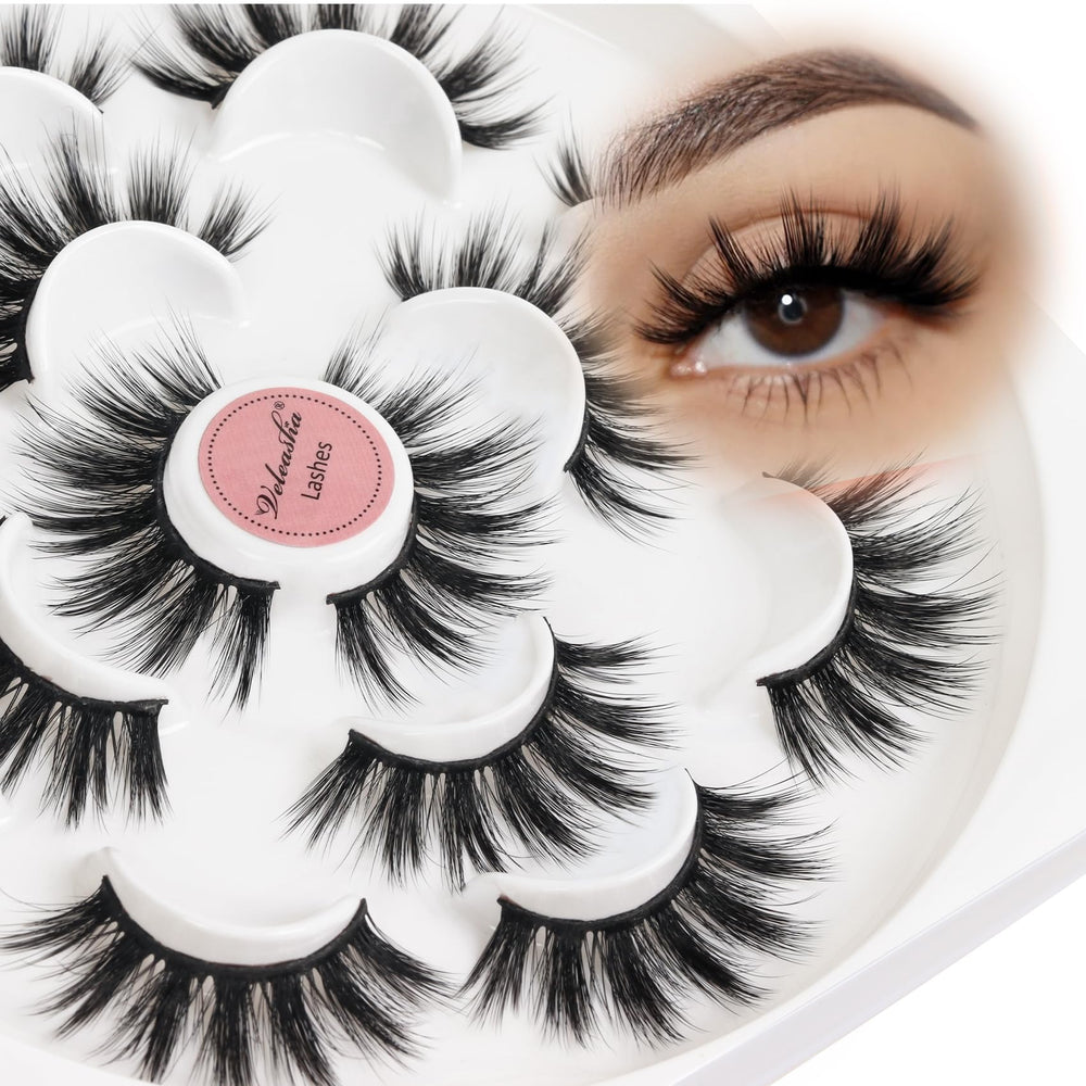 Cils Veleasha 5D, ensemble 7 paires, volume naturel et léger.
