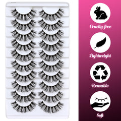 Cils faux mink vegan Veleasha pour un look glamour sans cruauté.