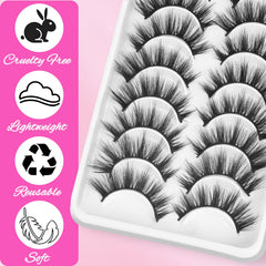 Cils Veleasha – pack dix paires, pratique pour varier les styles.