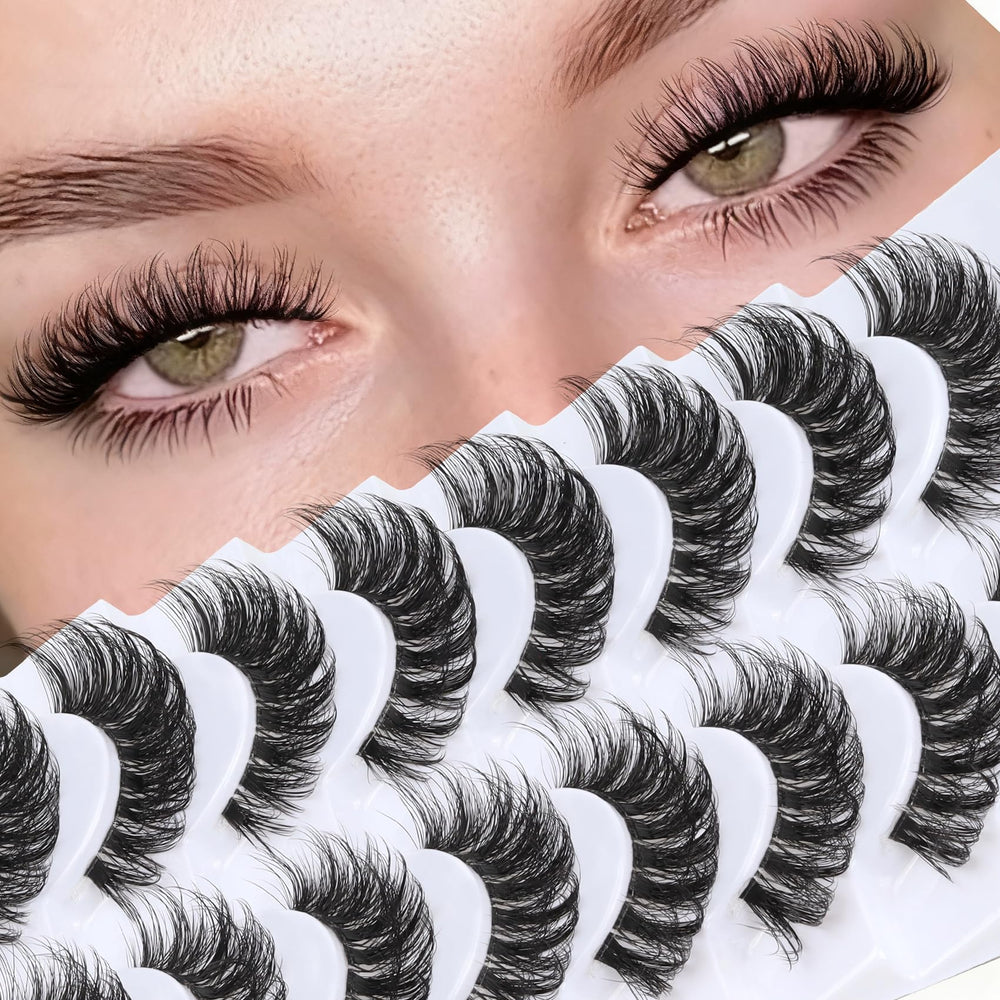 Cils Veleasha russe avec bande transparente et courbe en D pour un look durable.