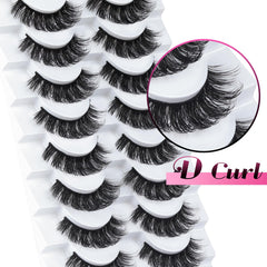 Gros plan sur la courbure D Curl des cils Veleasha, effet défini.
