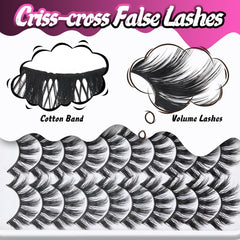 Paquet cils 10 paires Veleasha pour style varié.