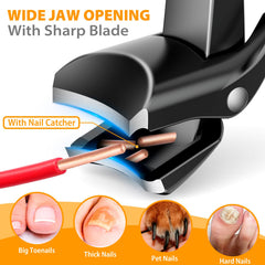 Velkomin coupe-ongles lame large incurvée, performance sur ongles épais