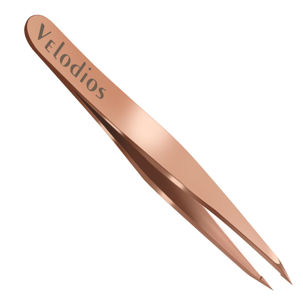 Velodios pince-pointue visage rose doré, précision pour poils fins.