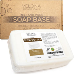 Velona base savon melt-pour karité bloc : bloc solide prêt à fondre pour vos créations.