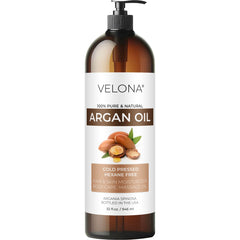 Velona Huile d’Argan – bouteille premium, nourrissant peau et cheveux.