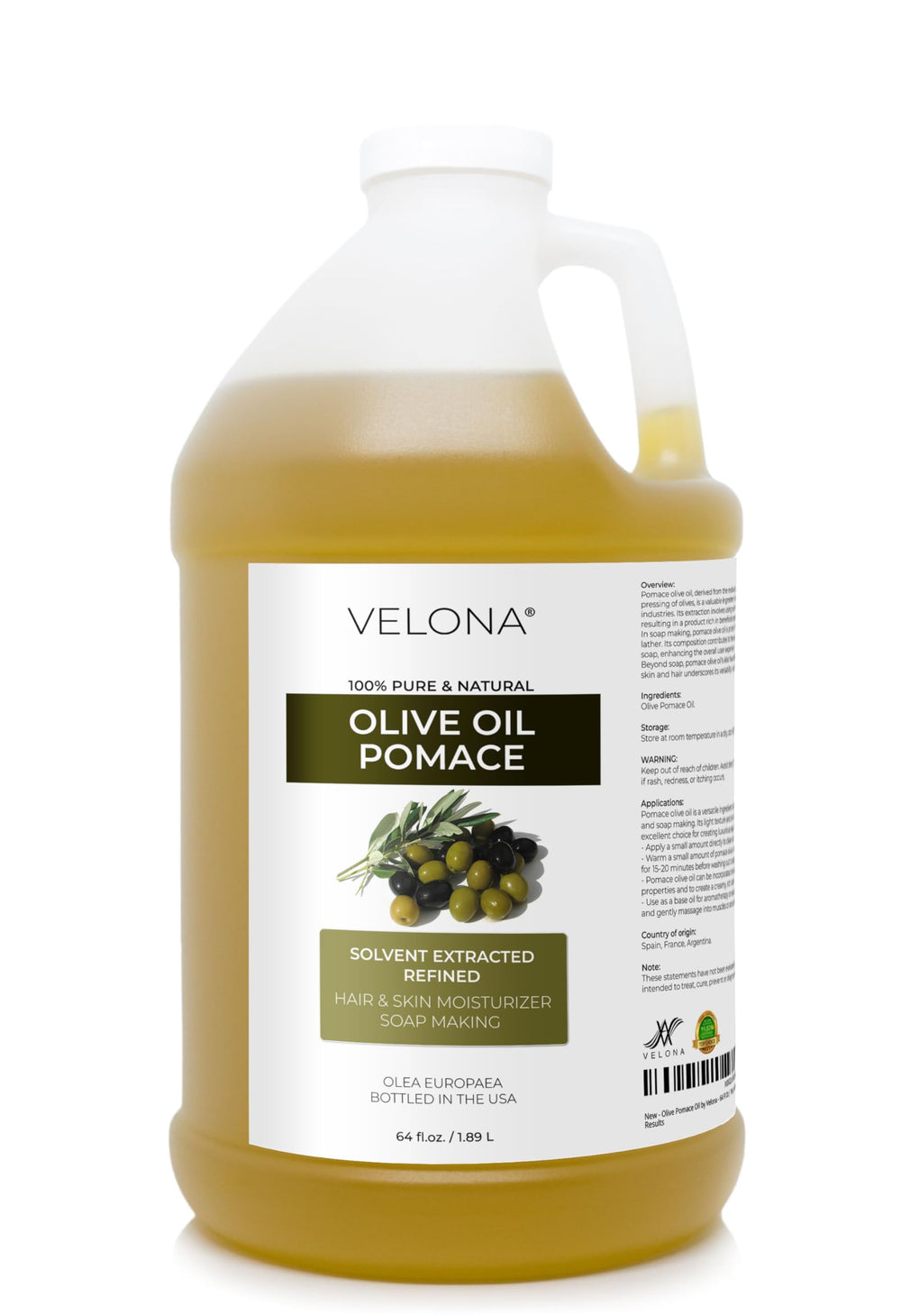 Velona huile de grignon d'olive – bouteille prête pour hydratation de la peau et routine beauté