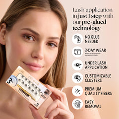 Lot de 18 sous-cils Velour-Xtensions pour une application rapide et naturelle.