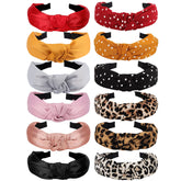 VelScrun bandeau cheveux noeud motif wave-point, allure boho et confort.