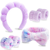 VELSCRUN bandeau spa multicolore avec noeud, idéal pour garder les cheveux loin du visage.