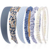 VELSCRUN bandes-cheveux bleu solide ensemble de 7, parfait pour varier le style quotidien.