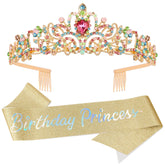 VELSCRUN couronne strass et fleurs incrustées, look féerique et élégant.