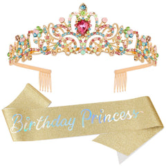VELSCRUN couronne strass et fleurs incrustées, look féerique et élégant.