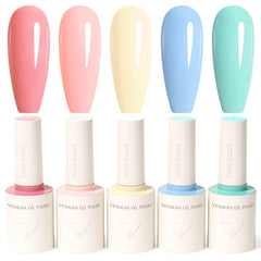 VENALISA ensemble vernis gel 10 ml rose-jaune-bleu, palette complète pour nail art à domicile