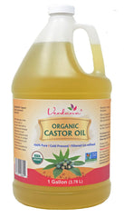 Verdana huile de ricin biologique, bouteille 1 galon, usage professionnel pour cheveux et peau