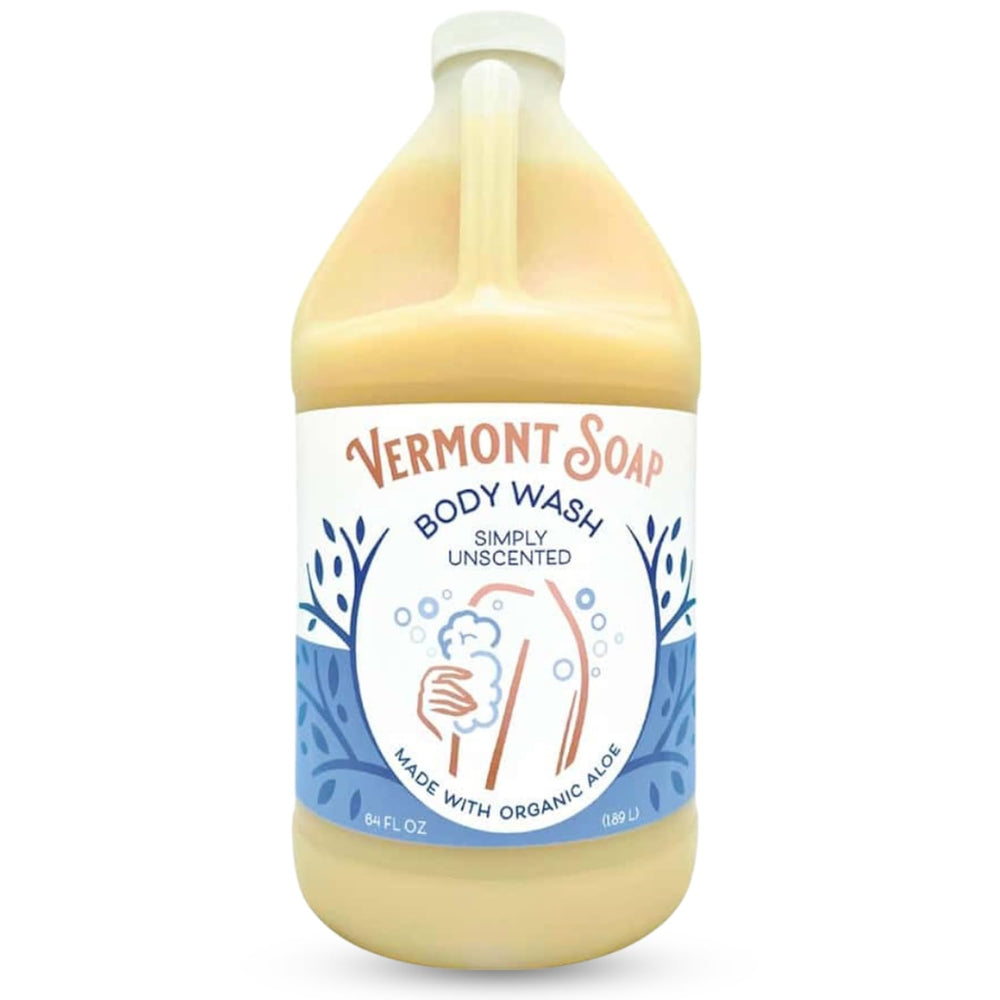 VERMONT SOAP Douche sans parfum, bouteille 64 oz prête pour hydratation.