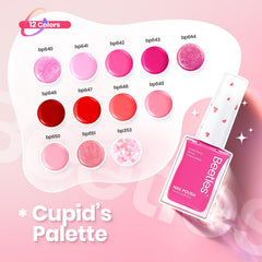 Beetles Gel Polish paillettes amour 3D pour des accents romantiques.