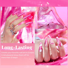 Application facile du vernis gel Beetles pour une couleur rose lumineuse.