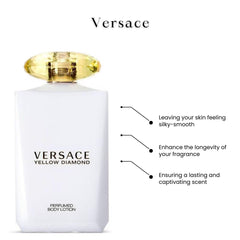 Lait corporel Versace Yellow Diamond, peau nourrie et douce après application.