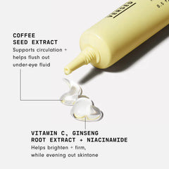 Application douce du coin interne vers les tempes avec le gel Versed