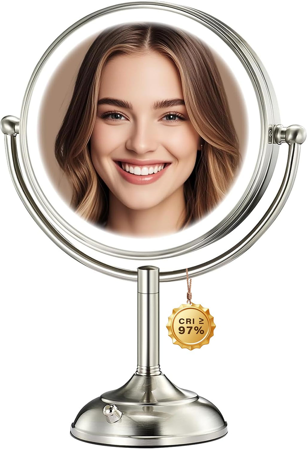 Miroir VESAUR 9 pouces avec éclairage uniforme pour un maquillage précis.