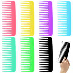 Vesici peignes à dents larges, ensemble coloré, démêlage doux pour cheveux mouillés.