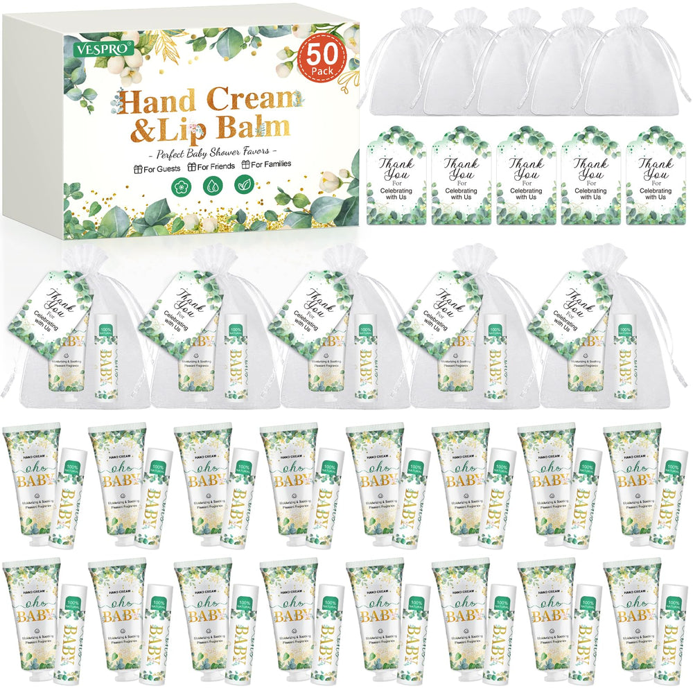 VESPRO 50-pack: crèmes mains et baumes lèvres hydratation légère pour invités
