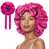 Bonnet Vettres en satin double couche avec lien protège vos cheveux pendant le sommeil.