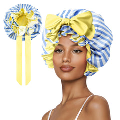 Bonnet satin Vettres, couverture entière pour tous types de cheveux, nuit sans glissement.