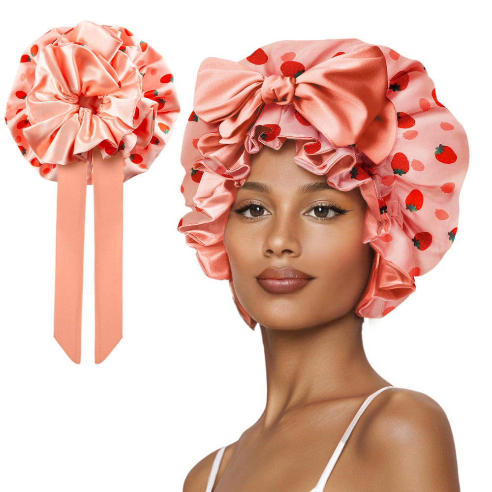 Bonnet satin Vettres pour dormir, avec lien réglable, confort nocturne assuré.