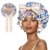 Bonnet Vettres satin double couche pour dormir protège les cheveux des frottements.