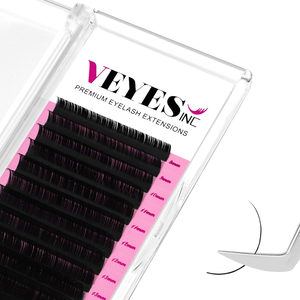 VEYES INC extensions classiques volume noir mat 0-15 D 8-16mm pour look naturel