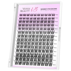 VEYESBEAUTY cils en grappes bande invisible 8-16 mm, regard naturel.