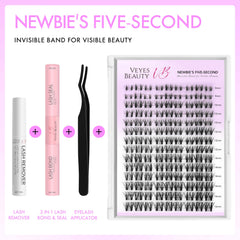 VEYESBEAUTY clusters cils texture PBT pour des cils doux et légers.