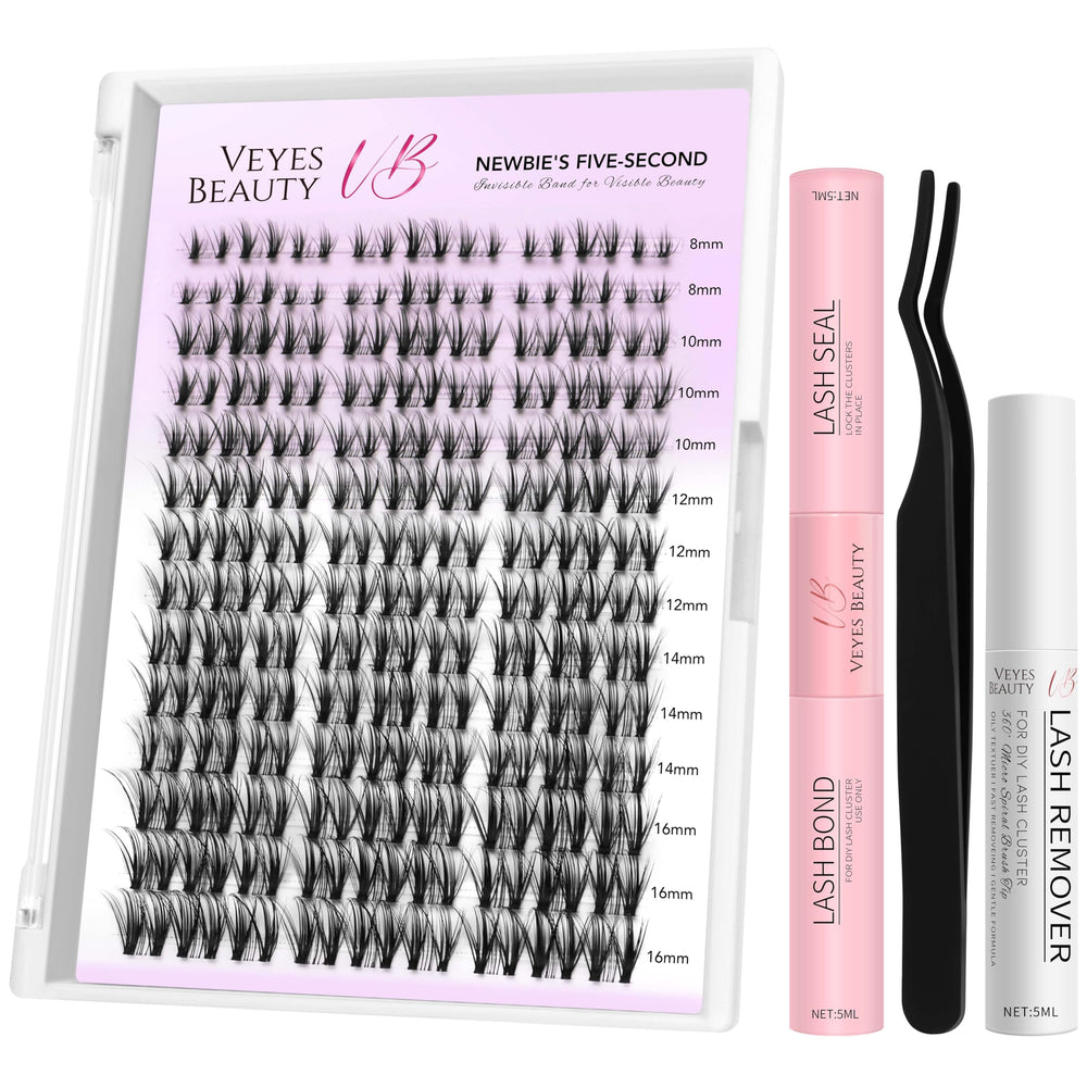 VEYESBEAUTY kit clusters cils application facile pour un regard naturel et rapide.