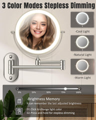 Miroir VFD bras extensible 360° pour un angle parfait.