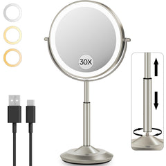 Miroir VFD avec éclairage intégré pour un maquillage précis au bureau.