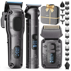 VGRPRO kit coupe-cheveux professionnel en action pour des styles précis à domicile.