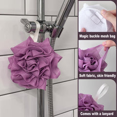 Gant de bain VHIPKUA avec poche savon, rendu pratique pour la douche.