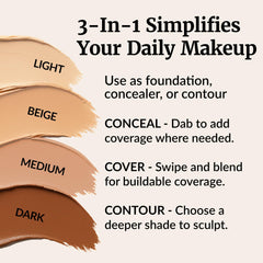 Application en mouvement du Complexion Sticks pour un maquillage naturel.