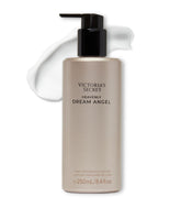 Victoria's Secret Dream Angel fragrance lotion bottle highlighting the woody gourmand scent.