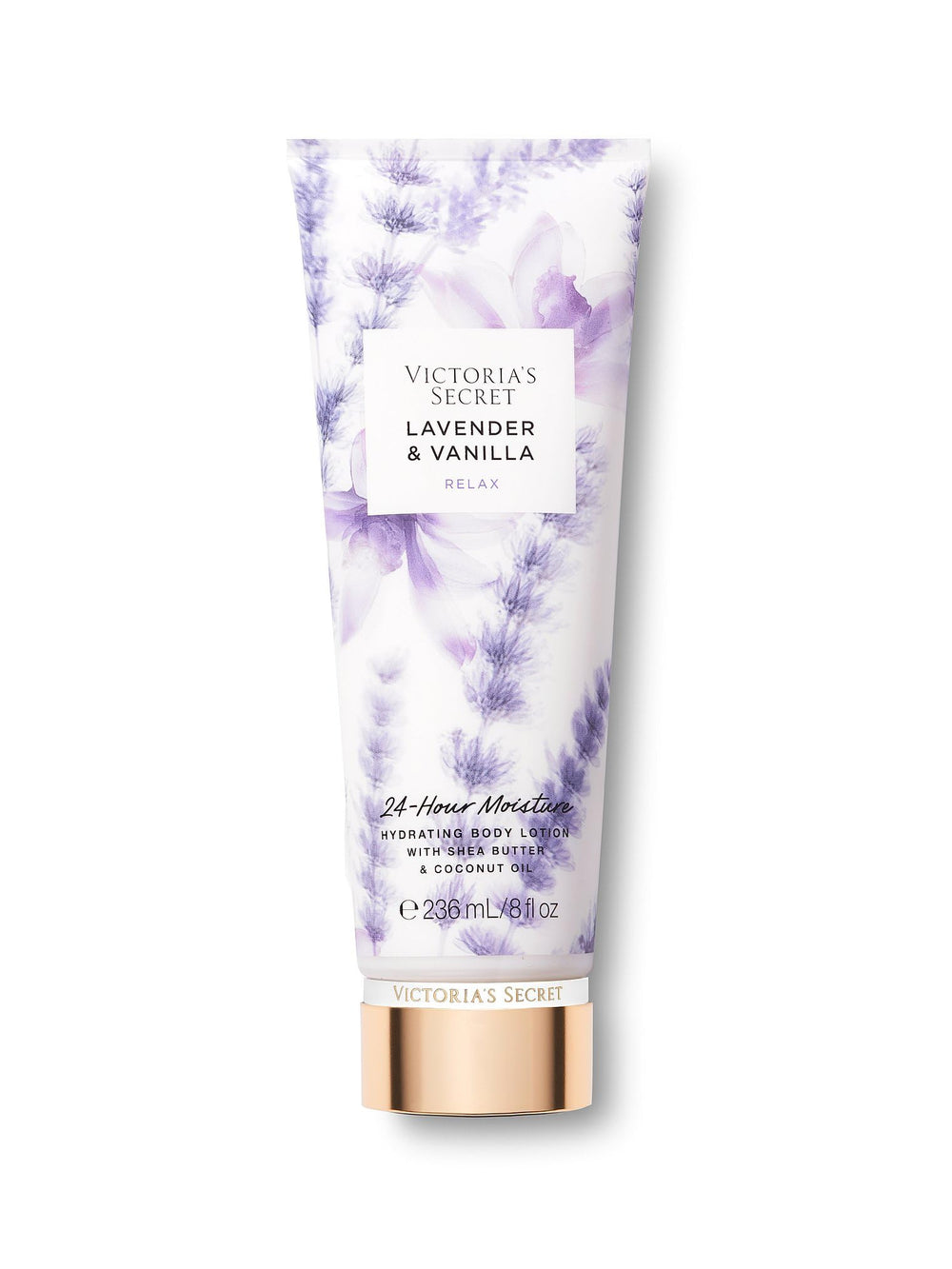 Lotion Victoria's Secret Lavande Vanille en flacon, hydratante et parfumée.