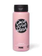 Victoria's Secret Pink Coco Scrub Wash : bouteille crèmeuse, nettoyage doux et nourrissant.