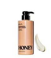 Victoria's Secret Pink Honey Lotion, bouteille élégante pour hydratation durable.