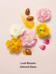 Velvet Petals lotion swirl highlights rich texture and quick absorption